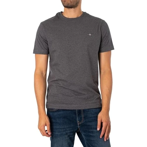GANT Reg Shield SS T-Shirt, Mélange Anthracite, XXXL Homme