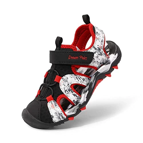 Offerta a tempo: DREAM PAIRS Sandali Sportivi Estivi per Bambini e Ragazzi - Scarpe da Trekking Esterno con Punta Chiusa per Sport all'Aria Aperta,Size 28,Nero Rosso,SDAS2305K - 8% da 34.99 € a 32.04 €