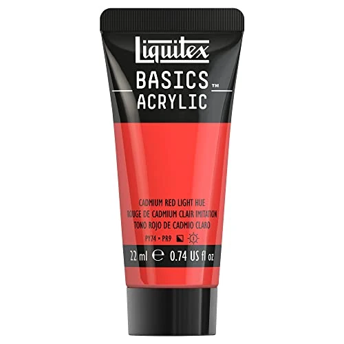 Zeitlich begrenztes Angebot: Liquitex 8870450 Basics Acrylfarbe - Kadmiumrot Hell Farbton - 22 ml Tube, lichtecht, mittlere Viskosität, seidenglänzend, monopigmentiert, Archivqualität von 9.27 € auf 2.49 € (73.14% Rabatt)