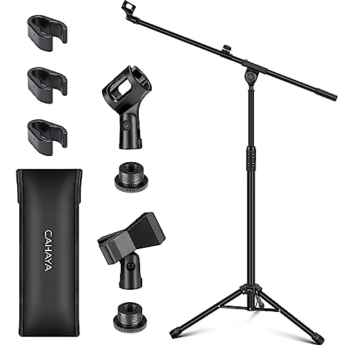 Offerta a tempo: CAHAYA Asta a Giraffa per Microfono con 2 Diversi Clip Supporto per Microfono Treppiede Altezza Regolabile per Concerti Videoconferenze Palchi Matrimoni CY0311 - 0.00% da 31.99 € a 31.99 €