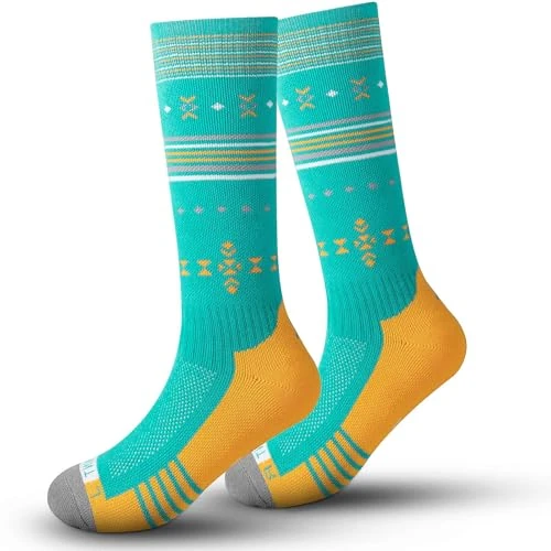 Tijdelijke aanbieding: Skisokken voor kinderen, merinowol, voor jongens en meisjes, OTC-strepen, design, dik gevoerd, knieën, hoog ademend, warme compressie, kindersokken voor winter, outdoorsporten, 1 paar/2 paar van 18.40 EUR naar 18.40 EUR (korting 0%)