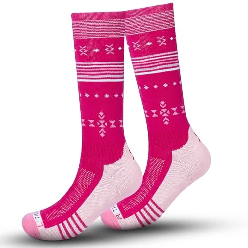 Offerta a tempo: Rahhint Calze sci bambino in misto lana merino e alpaca Calze lana Ragazzi Ragazze, Calzini alti al ginocchio con imbottitura spessa Caldi traspiranti Calze termiche per sport invernali all'aperto - 25% da 18.99 € a 14.24 €