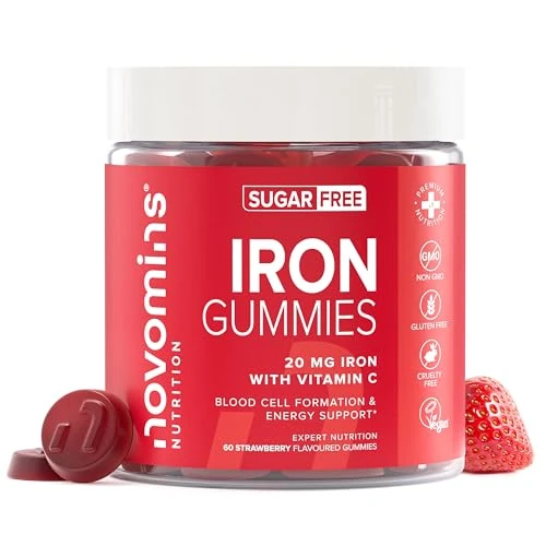Tijdelijke aanbieding: Iron Gummies - Suikervrij - High Strength Iron Supplement - Veganistisch - 1 maand voorraad - Kauwbare ijzer gummies - Immuniteit & energiesupplementen voor volwassenen - Novomins van 20.53 EUR naar 14.99 EUR (korting 27%)