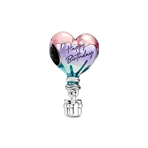 Limitiertes Angebot: Amuefer Happy Birthday Hot Balloon Charms für Armbänder Dangle 925 Sterling Silber Anhänger Schmuck Geschenk für Frauen Armband Halsketten von 18.99 EUR auf 12.38 EUR (Spare 35%)