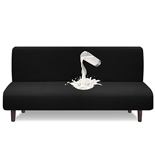 Offerta a tempo: Granbest Copertura impermeabile senza bracciolo Futon, protezione ad alta elasticità per divano letto pieghevole, antiscivolo, senza bracciolo (nero) - 38% da 39.99 € a 24.99 €