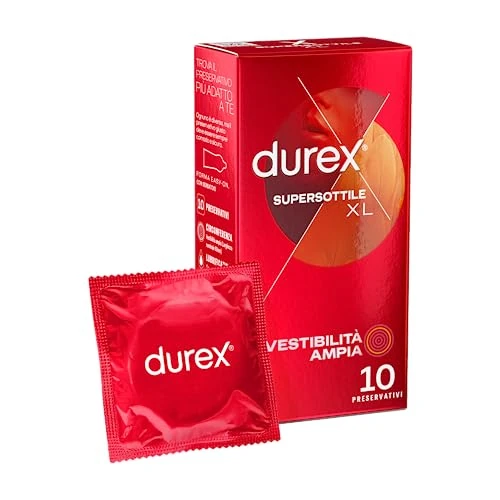 Durex Settebello Superdünne Passform Extra Large Kondome mit hoher Empfindlichkeit, 10 Prophylaktisch