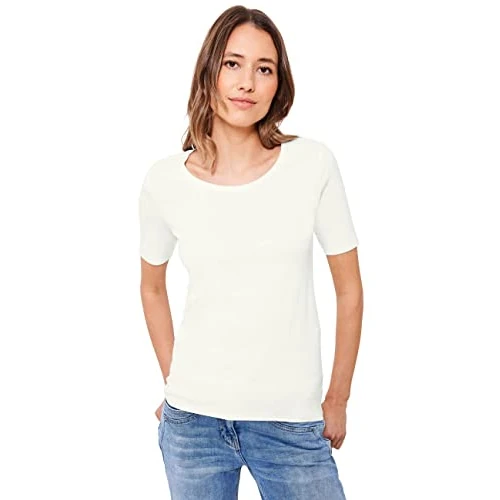 Damen Basic T-Shirt mit Rundhals in Unifarbe