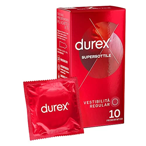 Durex Settebello Superdünne Regelmäßige Passform Kondome mit hoher Empfindlichkeit, 10 Prophylaktisch