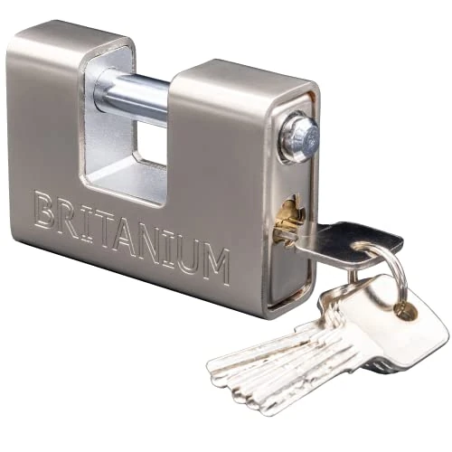 Offerta a tempo: Britanium® BRP84 Lucchetto Antiscasso Corazzato - Serratura per Cancello Esterno, Garage e Container - Lucchetto Monoblocco 84mm con 5 Chiavi, Alta Sicurezza per Magazzino e Saracinesca Blindata - 0.00% da 32.73 € a 32.73 €