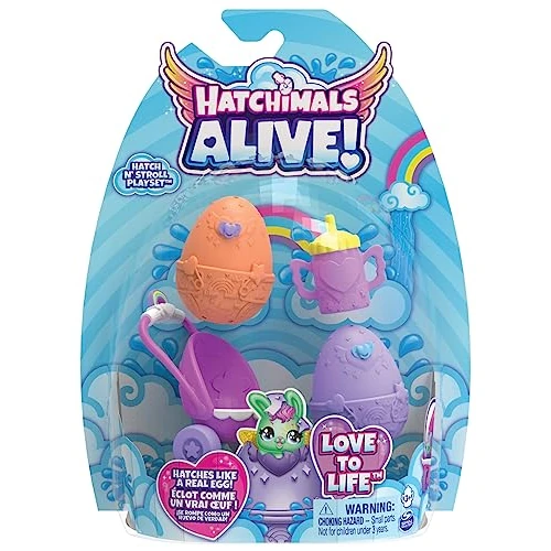 Limited offer: Hatchimals Alive, Hatch N’ Stroll Playset with Stroller Toy and 2 Mini Figures in Self-Hatching Eggs, Kids Toys for Girls and Boys Ages 3 and up from 13.00 EUR to 10.92 EUR (save 16%)