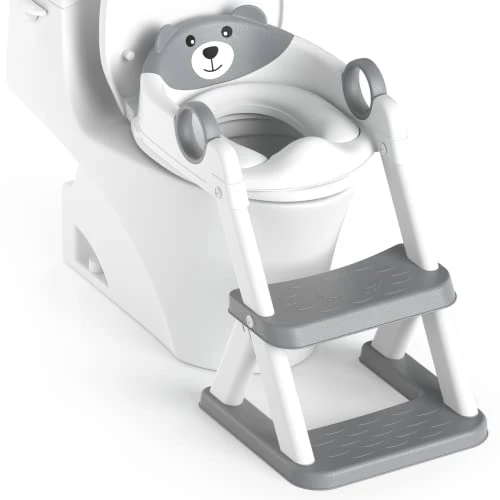 Limited-time offer: Rabb 1st® Potty Training Seat, Toddler Toilet Seat for Kids Boys Girls, 2 in1 Potty Training Toilet with Step Stool, 6 Adjustable Height, Splash Guard, Stable Triangular Anti-Slip Design(Grey) from $35.99 to $33.99 (save 6%)