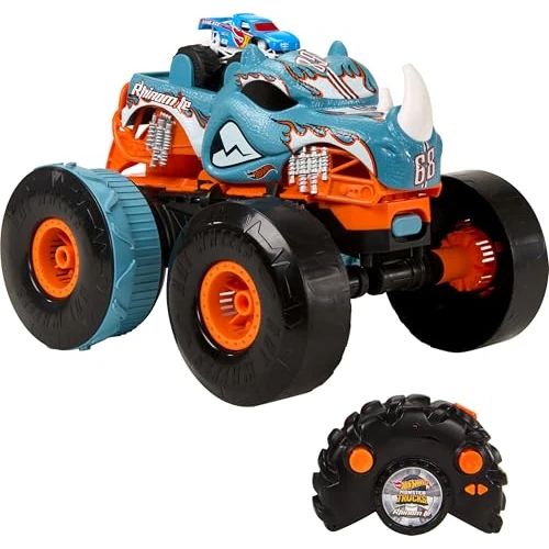 Oferta limitada: Hot Wheels Monster Trucks, Coche Teledirigido, RC Rhinomite radiocontrol, Coche de Juguete teledirigido con Mando se transforma en Pista, +5 años, HPK27 de 74.86 EUR a 74.86 EUR (ahorro 0%)