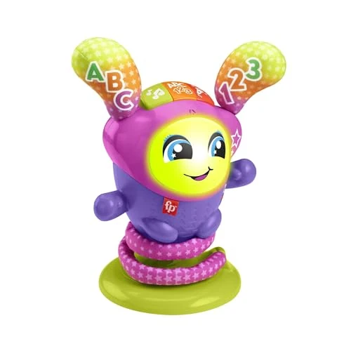 Fisher-Price DJ Bouncin' Star Robot Aprendizaje, Juguete Interactivo con Luces y Sonidos, Regalo para bebés +9 Meses, versión ALEMÁN (HRC49)