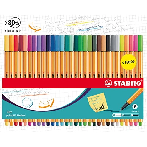 Tijdelijke aanbieding: STABILO - Premium fineliner - point 88 - 5 Neon kleuren - Etui met 30 Stuks van 17.75 € naar 16.48 € (7% korting)
