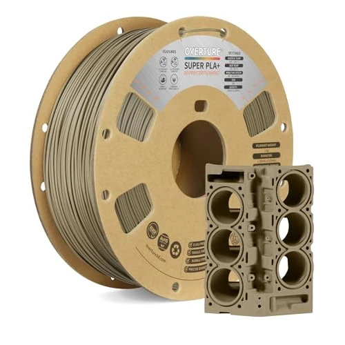 Offerta a tempo: OVERTURE Super PLA+ Filamento 1.75mm, Toughness Enhanced PLA Plus, 1kg Bobina(2.2lbs), Precisione Dimensionale +/- 0.03 mm, per Stampante 3D (Light Brown) - 21% da 27.99 € a 21.99 €