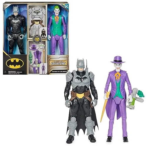 DC Batman Adventures - Batman vs The Joker-actiefigurenset - 2 figuren - 12 pantseraccessoires - 30 cm