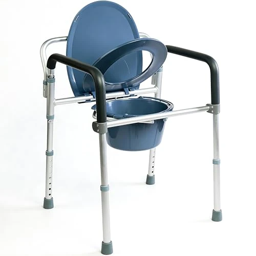 Offerta a tempo: GOVITA Sedia Da Comodo Comoda Wc In Alluminio 4 Funzioni In 1 Pieghevole Sgabello Doccia Bagno Per Aziani E Disabili, Rialzo Wc Water Supporto Per Water Sedile Per Doccia Per Anziani - 0.00% da 58.99 € a 58.99 €