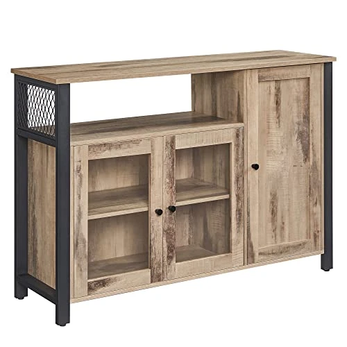 Oferta limitada: VASAGLE Aparador, Armario de Cocina, Armario de Almacenaje, con 3 Puertas, para Salón, Cocina, Comedor, 33 x 110 x 75 cm, Estilo Casa de Campo, Marrón Roble y Negro Tinta LSC096B50 de 134.99 EUR a 99.99 EUR (ahorro 26%)