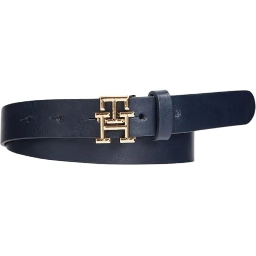 Limited-time offer: Tommy Hilfiger Women’s TH Logo 2.5 Leather Belt, Blue (Space Blue), 29.5 inches from 50.00 £ to 30.00 £ (save 40%)