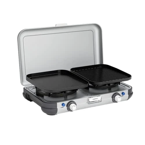 Offre limitée : CAMPINGAZ Camping Kitchen 2 Grill & Go CV Réchaud de Camping, réchaud à gaz 2x2 000 Watt, avec plaques de Grill & Supports de casseroles Amovibles, possib. Multiples de Grill & de Cuisson Blanc de 199.99 EUR à 140.99 EUR (remise 30%)