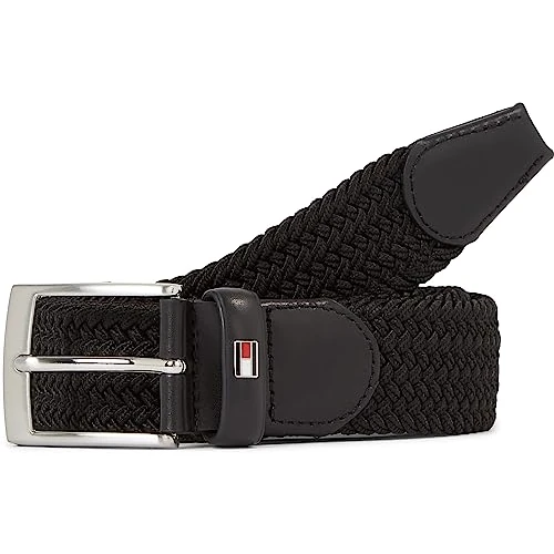 Offerta a tempo: Tommy Hilfiger Uomo Cintura New Adan Belt 3.5 Cintura in Tessuto, Nero (Black), 115 cm - 40% da 49.90 € a 29.83 €