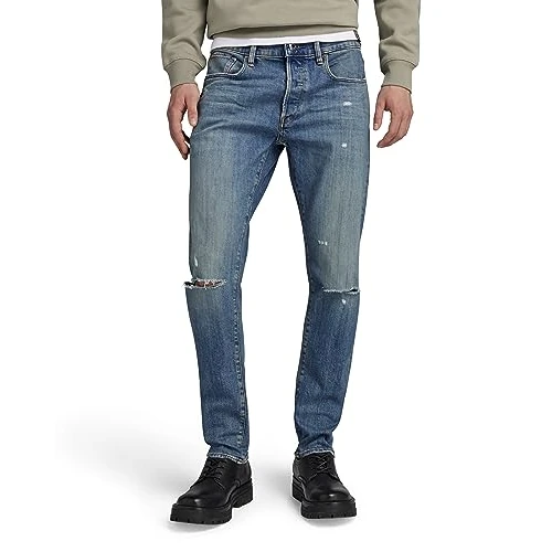 Offre limitée : G-Star Homme 3301 Slim Fit Jeans, Bleu (antique faded oasis ripped 51001-D498-G128), 34W / 32L de 58.93 € à 55.98 € (5% de remise)