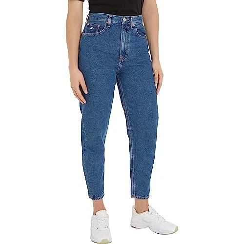 Tommy Jeans Jeans Donna Mom Jeans Vita Alta, Blu (Denim Medium), 31W / 32L