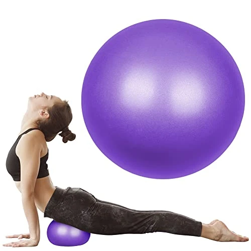 flintronic Pilates Ballon de Gymnastique, 25cm Yoga Ball Anti-Slip Anti-Éclatement Fitness Balles Yoga Ball Équilibre Sport Balle, Petit Ballon de Gymnastique avec Paille Gonflable