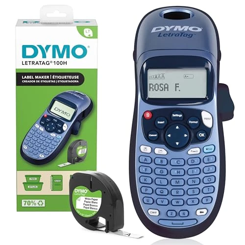 Offerta a tempo: DYMO LetraTag LT-100T Etichettatrice | Macchina etichettatrice palmare | Tastiera ABC/Display LCD a 13 caratteri | Ideale per casa o ufficio - 37% da 49.40 € a 31.00 €