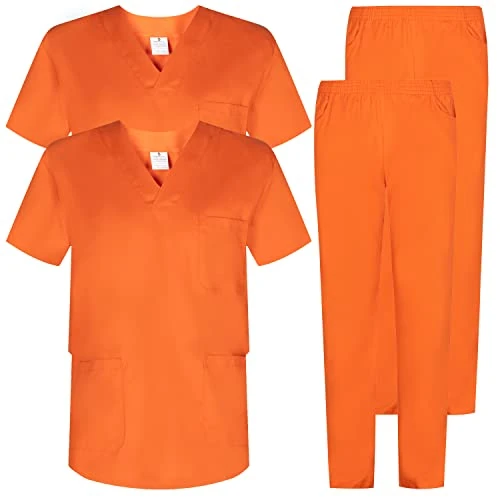 Limited-time offer: MISEMIYA - Pack * 2 Pcs - Uniforms Unisex Scrub Set – Medical Uniform with Scrub Top and Pants - Ref.2-8178 - 5XL, Orange from 46.20 GBP to 46.20 GBP (save 0%)