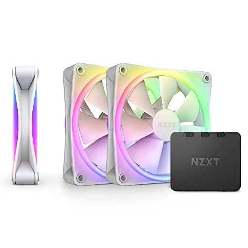 NZXT F120 RGB Duo Triple Pack - RF-D12TF-W1-3 120 mm dwustronne wentylatory RGB z kontrolerem RGB - 20 indywidualnie adresowalnych diod LED - zrównoważony przepływ powietrza i ciśnienie statyczne -