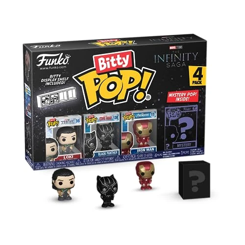 Funko Bitty POP! Marvel - Iron Man - Loki 4 Paquete Incluye Loki, Black Panther, Iron Man (VII), And A Mystery Figure Y Una Mini Figura Misteriosa De Sorpresa - 2.3 Cm - Marvel Comics