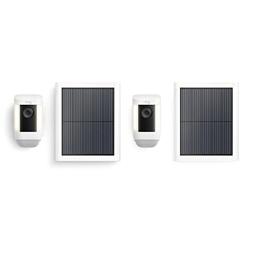 Offerta a tempo: Ring videocamera Pro con faretti a energia solare (Spotlight Cam Pro Solar)|Video 2K, Ring Vision, rilevazione di movimento 3D|Prova gratuita di 30 giorni del piano Ring Home | 2 telecamere - 41.18% da 169.99 € a 99.99 €