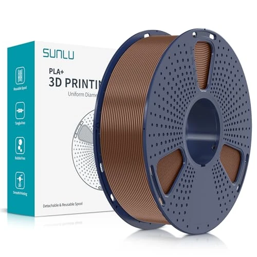 SUNLU PLA Plus filamento per stampante 3D, Filamento PLA+ 1.75mm, Filamento ad alta resistenza compatibile con stampanti 3D FDM, Precisione dimensionale +/-0.02 mm, Bobina da 1kg (2.2LBS), Cioccolato