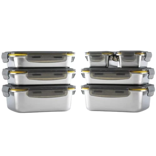 Zeitlich begrenztes Angebot: PIKA° Premium Edelstahl-Frischhaltebehälter-Vorratsdosen Set (7-tlg.) | Mikrowellen- & Ofenfest | Luftdichte Frischhaltedosen für Meal Prep & Batch Cooking | Spülmaschinenfest & BPA-frei von 69.90 € auf 69.90 € (0.00% Rabatt)