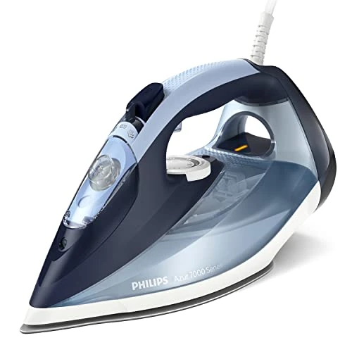 Oferta limitada: Philips Azur Series 7000 Plancha de vapor - 2800 W, 50 g/min de vapor continuo, 250g de golpe de vapor, vapor vertical, suela SteamGlide Plus, Louros/Algodón Azul (DST7020/20) de 79.99 € a 63.90 € (ahorro 20%)