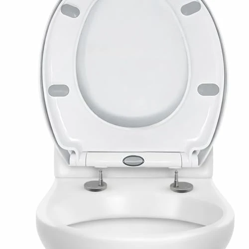 Limited offer: Oval Toilet Seat Soft Close - Quick Release Toilet Seat - O Shape Soft Close Toilet Seat White - Slow Close Toilet Seat with Adjustable Hinges (Classic Comfort) from 19.00 EUR to 17.99 EUR (save 5%)