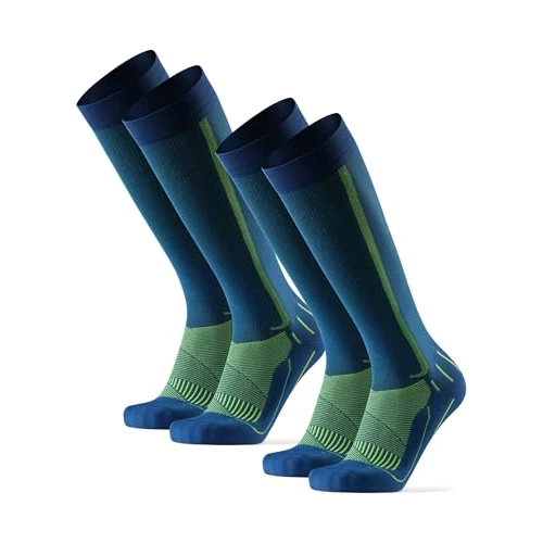 Offre limitée : DANISH ENDURANCE Lot de 1 ou 2 Chaussettes de Compression 21-26 mmHg, Chaussettes pour Avion, Unisexes, Bleu/Jaune Fluo, 39-42 de 43.95 € à 39.95 € (9% de remise)