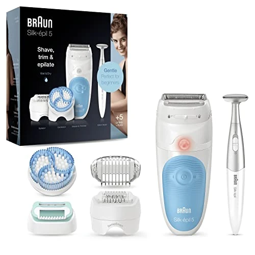 Begrenztes Angebot: Braun Silk-épil 5 Epilierer Damen für Haarentfernung / Haarentferner, inkl. Bikinitrimmer (Haartrimmer Intimbereich), Trimmer und Massage für Körper, 5-815, weiß/blau von 92.31 EUR auf 92.31 EUR (Rabatt 0%)