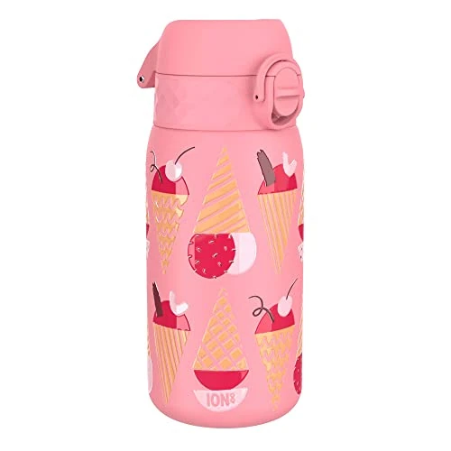 Zeitlich begrenztes Angebot: ION8 Kinder Trinkflasche, Edelstahl Leicht 400ml, Nicht Isoliert, Auslaufsicher, Einhandöffnung, Sichere Verriegelung, Spülmaschinenfest, Klappdeckel, Tragegriff, Leicht zu Reinigen, Eiscreme von 16.99 € auf 16.99 € (0.00% Rab