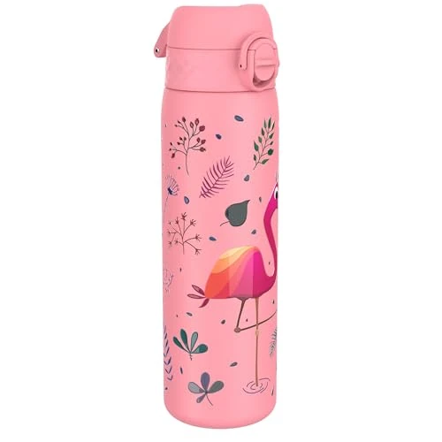 Limited-time offer: Ion8 Steel Water Bottle, 600 ml/20 oz, Leak Proof, Easy to Open, Secure Lock, Dishwasher Safe, Flip Cover, Fits Cup Holders, Carry Handle, Durable, Scratch Resistant, Raised Print, Flamingo Design from $33.36 to $33.36 (save 0.00%)