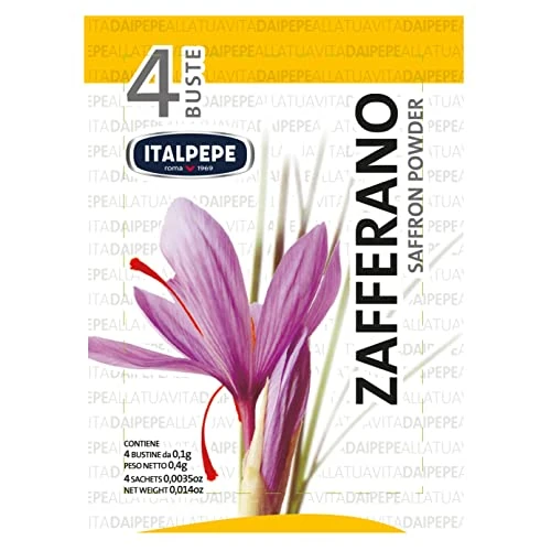 Offerta a tempo: Italpepe, Zafferano, 4 Bustine in Blister, Ideale da Usare sulla Pasta per Creare Ottimi Risotti, Creme e Zuppe, Ideale Anche su Dolci Grazie al suo Aroma, 0,4 g - 0.00% da 4.29 € a 4.29 €