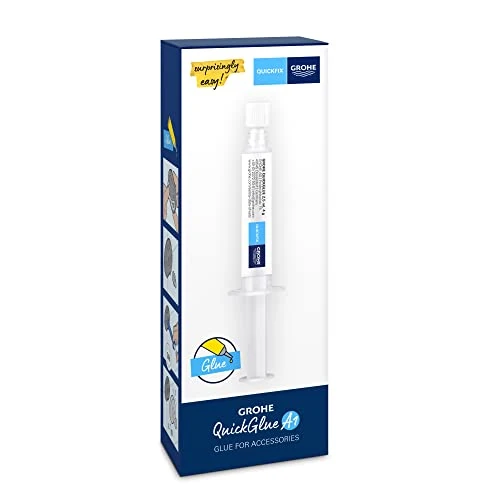 Zeitlich begrenztes Angebot: GROHE Kleber 1x, Bad Accessoires ohne Bohren kleben (geeignet für Marmor, Fliesen, Glas, Kunststoff, Holz, Metall etc., Aushärtungszeit 24 Stunden, pro Befestigungspunkt 1 Kleber nutzen) 2ST, 41127000 von 9.23 € auf 9.23 € (0.