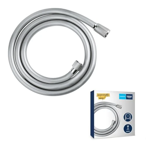 Limited offer: GROHE VitalioFlex Trend - Smooth Shower Hose 1.5 m, (Tensile Strength 50 kg, Pressure Resistance Up to 5 Bar, Heat Resistance 70°C, Universal Connection G 1/2" x 1/2"), Chrome, 28741002 from 14.20 USD to 14.20 USD (save 0%)
