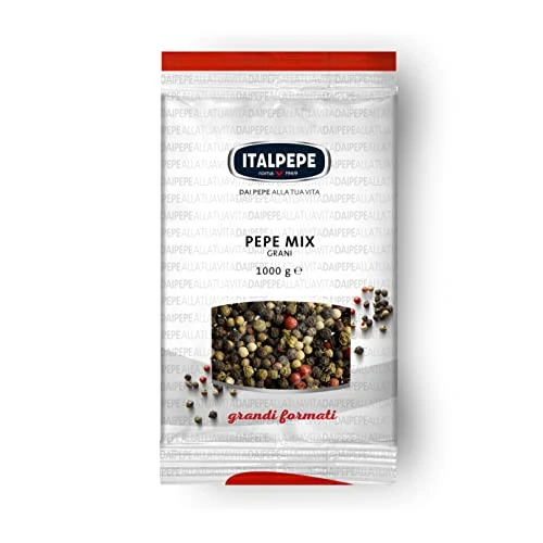 Offerta a tempo: Italpepe, Pepe Mix Grani, Ideale per Dare un Sapore Leggermente Piccante ai Tuoi Piatti, Ottimi per Piatti a Base di Pesce e Secondi, Funghi, Salse e Zuppe, Confezione da 1 kg - 21% da 28.86 € a 22.84 €
