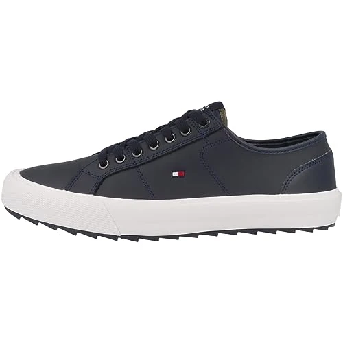 Tommy Hilfiger Men Cleated Trainers Shoes Vulcanised, Blue (Desert Sky), 9 UK