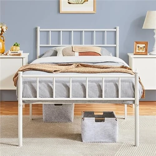 Offerta a tempo: Yaheetech Struttura Letto Singolo in Ferro per Materassi di 90 x 190 cm - 7% da 54.99 € a 50.99 €