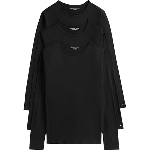 Offerta a tempo: Tommy Hilfiger Magliette Maniche Lunghe Uomo Confezione da 3 Basic, Nero (Black/Black/Black), M - 52% da 59.90 € a 29.00 €