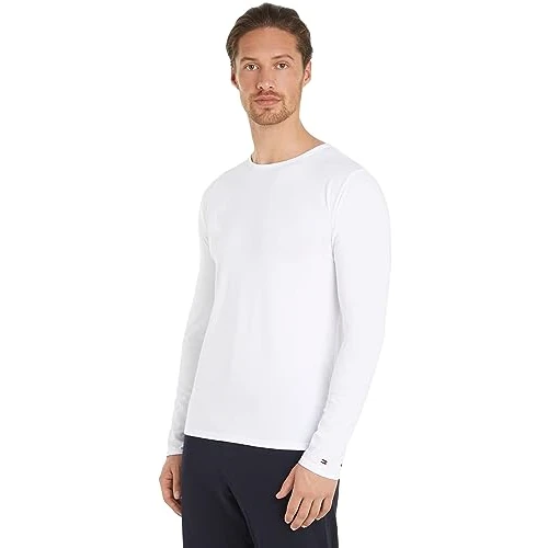 Tommy Hilfiger Hombre Pack de 3 Camiseta de manga largas Basic, Multicolor (White/White/White), M