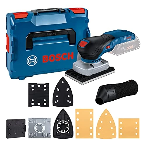 Offerta a tempo: Bosch Professional 18V System Levigatrice orbitale a batteria GSS 18V-13 (motore brushless, sacchetto raccoglipol.,3 piastre abrasive,3 fogli abrasivi, piastra foracarta, L-BOXX, senza batt./caricab.) - 42% da 347.58 € a 200.39 €